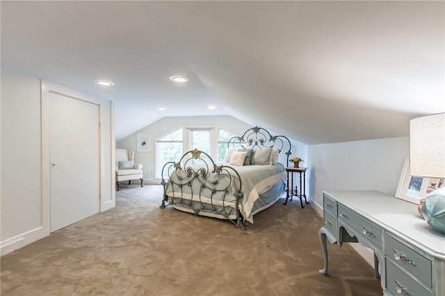 76 W Main St, Mendon, NY 14472 - carpeted bedroom with vaulted ceiling and recessed lighting