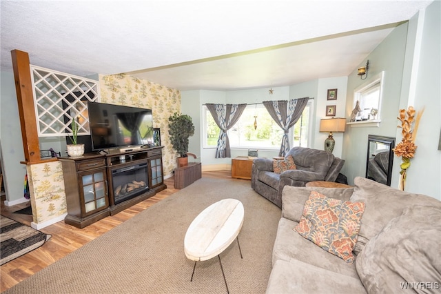 6817 Revere Dr, Evans, NY 14047 - living area featuring a fireplace and wood finished floors
