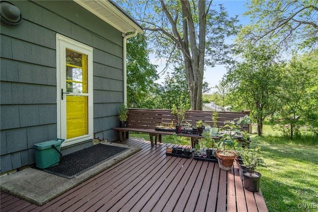 435 Elm St, Ithaca City, NY 14850 - wooden terrace with a lawn
