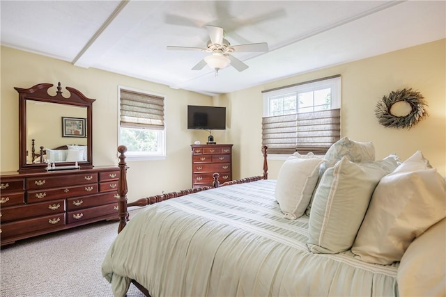 654 Lake Shore Blvd, Irondequoit, NY 14617 - carpeted bedroom featuring multiple windows and ceiling fan