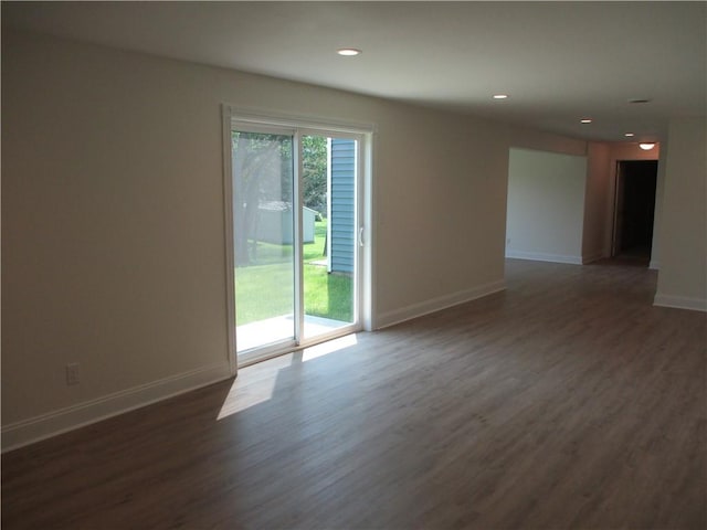 6 Royal Ct, Horseheads, NY 14845 - spare room with dark wood-style flooring, baseboards, and recessed lighting