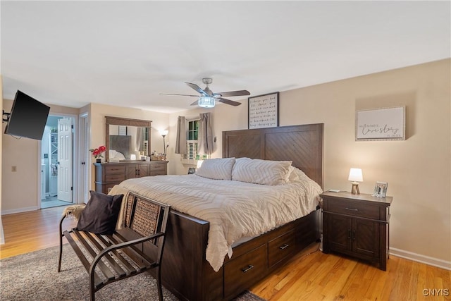 223 Windcrest Dr, Camillus, NY 13031 - bedroom featuring light wood-style flooring and ceiling fan