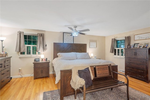 223 Windcrest Dr, Camillus, NY 13031 - bedroom featuring light wood finished floors and ceiling fan