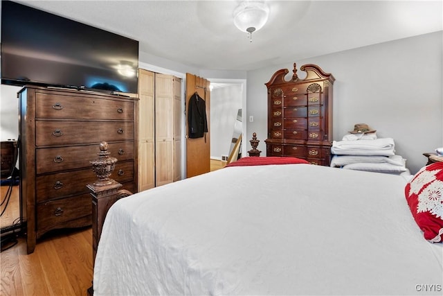 123 Hillcrest Rd, Onondaga, NY 13219 - bedroom with light wood-type flooring, a closet, and a ceiling fan