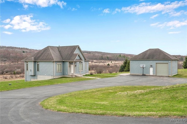 8770 Old State Rd, Allen, NY 14709 - view of home's exterior with a garage, driveway, and a yard