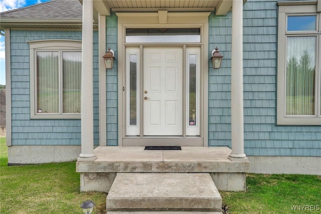 8770 Old State Rd, Allen, NY 14709 - doorway to property with a shingled roof