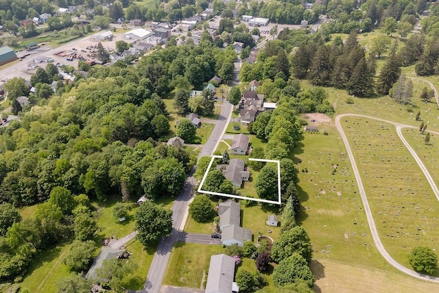 26 Prospect St, Delhi, NY 13753 - aerial view of property and surrounding area featuring property boundaries highlighted