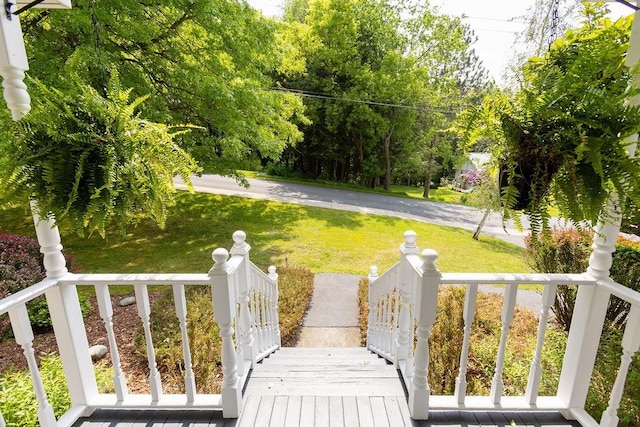 26 Prospect St, Delhi, NY 13753 - view of grassy yard with covered porch