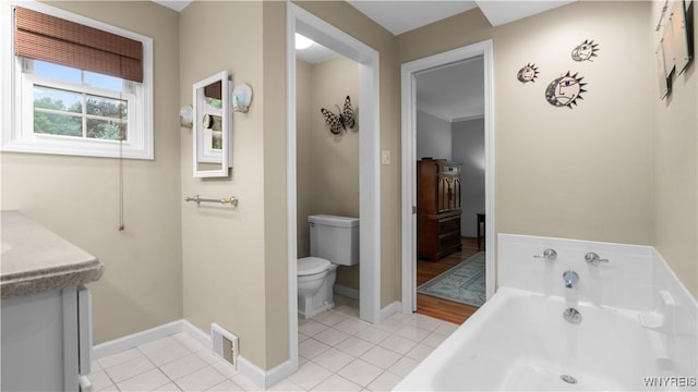 43 Larned Ln, Orchard Park, NY 14127 - bathroom with a garden tub, vanity, and tile patterned flooring