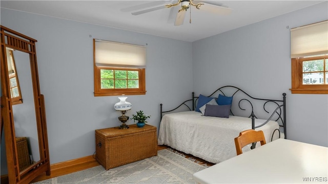 43 Larned Ln, Orchard Park, NY 14127 - bedroom with light wood-style floors and a ceiling fan
