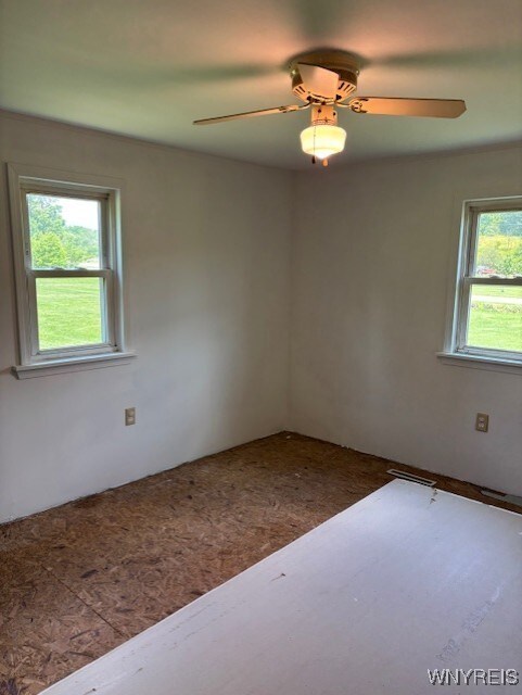 7491 S Grove Rd, Lyndon, NY 14737 - carpeted spare room with ceiling fan