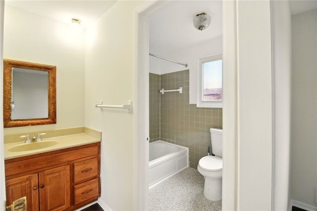 116 Surrey Hill Way, Henrietta, NY 14623 - bathroom featuring toilet, vanity, bathtub / shower combination, and tile patterned flooring