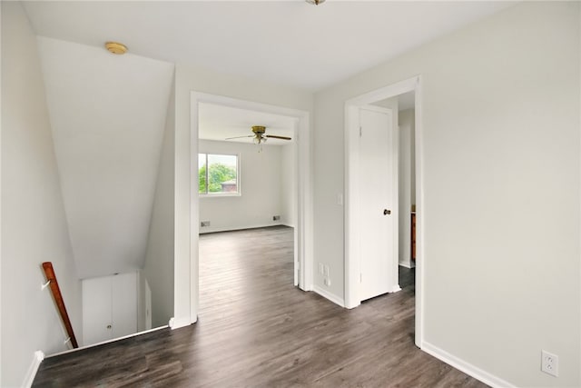 116 Surrey Hill Way, Henrietta, NY 14623 - hallway with an upstairs landing, dark wood-style floors, and baseboards