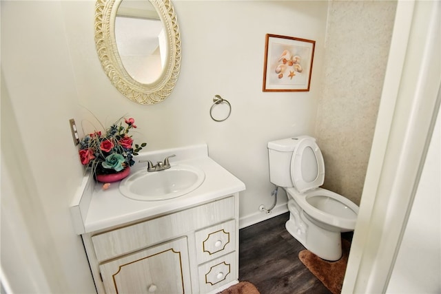 116 Surrey Hill Way, Henrietta, NY 14623 - half bathroom with vanity, toilet, and wood finished floors