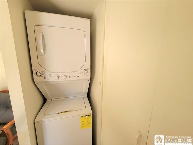 35 Miller Park, Chautauqua, NY 14722 - laundry room with stacked washer / drying machine