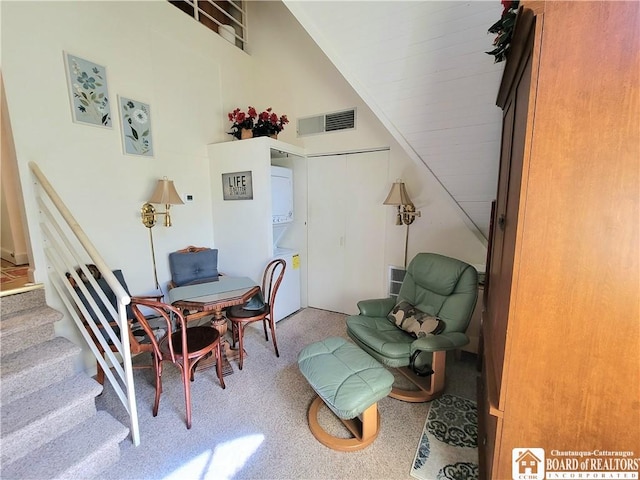 35 Miller Park, Chautauqua, NY 14722 - dining area featuring stairs and high vaulted ceiling