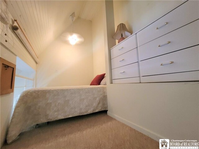35 Miller Park, Chautauqua, NY 14722 - carpeted bedroom with lofted ceiling and baseboards