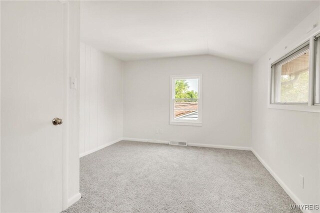 126 Pryor Ave, Tonawanda, NY 14150 - spare room with lofted ceiling and carpet floors