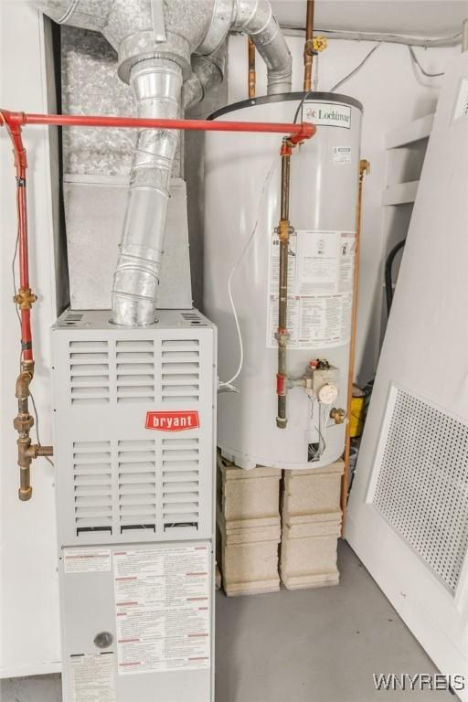126 Pryor Ave, Tonawanda, NY 14150 - utilities with gas water heater and heating unit