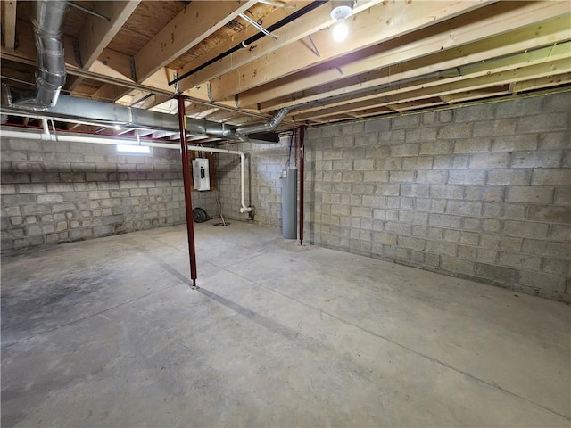 32 Jefferson St, North Dansville, NY 14437 - unfinished below grade area with electric panel and water heater