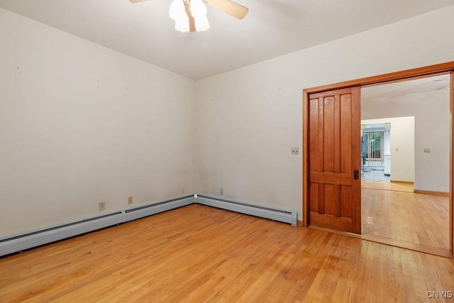 814 Oswego St, Salina, NY 13088 - unfurnished room featuring light wood-style floors and ceiling fan