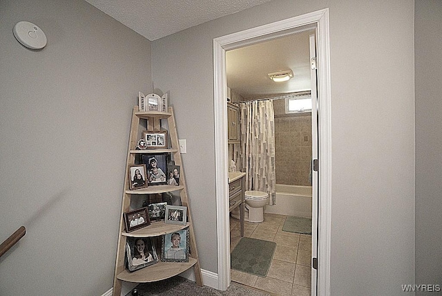 3190 Clearview Way, Hamburg, NY 14219 - full bathroom featuring shower / bath combination with curtain, tile patterned flooring, and vanity