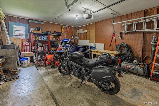 14 Euclid Ave, Lockport-City, NY 14094 - garage featuring a workshop area and a garage door opener