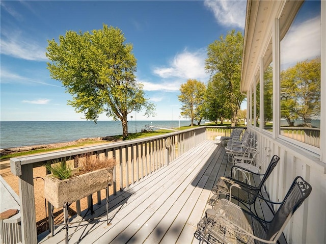 11037 Pratt Ln Unit 21, Yates, NY 14098 - wooden terrace with a water view
