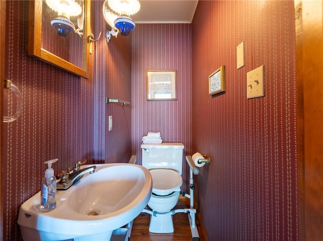 11037 Pratt Ln Unit 21, Yates, NY 14098 - half bath featuring ornamental molding and wood finished floors