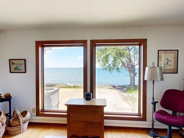 11037 Pratt Ln Unit 21, Yates, NY 14098 - living area featuring a water view and light wood-type flooring