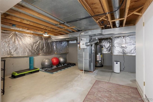 61 Hidden Ridge Cmn, Amherst, NY 14221 - unfinished basement featuring gas water heater and heating unit