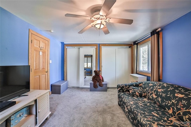265 Miller Rd, Amherst, NY 14068 - living room featuring healthy amount of natural light, a ceiling fan, and carpet
