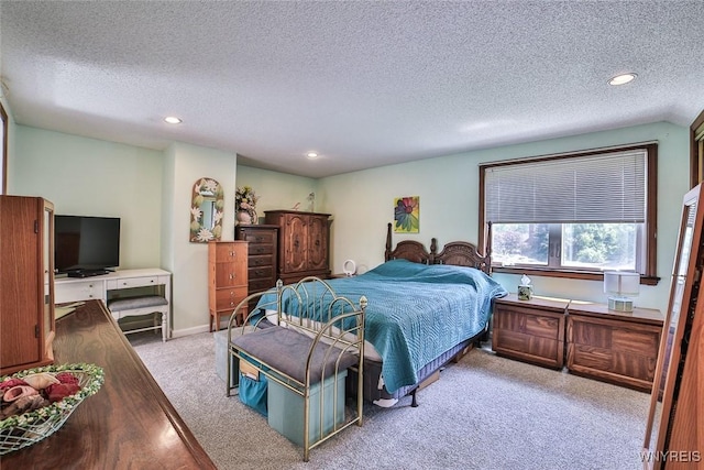 265 Miller Rd, Amherst, NY 14068 - bedroom featuring light colored carpet, a textured ceiling, and recessed lighting