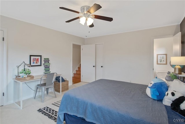 2304 Euclid Ave, Syracuse, NY 13224 - bedroom with light colored carpet and ceiling fan