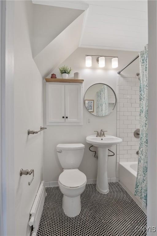2304 Euclid Ave, Syracuse, NY 13224 - bathroom with shower / bath combo and tile patterned flooring