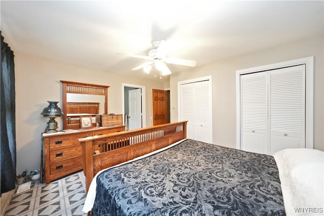 12261 Transit Line Rd, Concord, NY 14141 - bedroom featuring multiple closets and ceiling fan