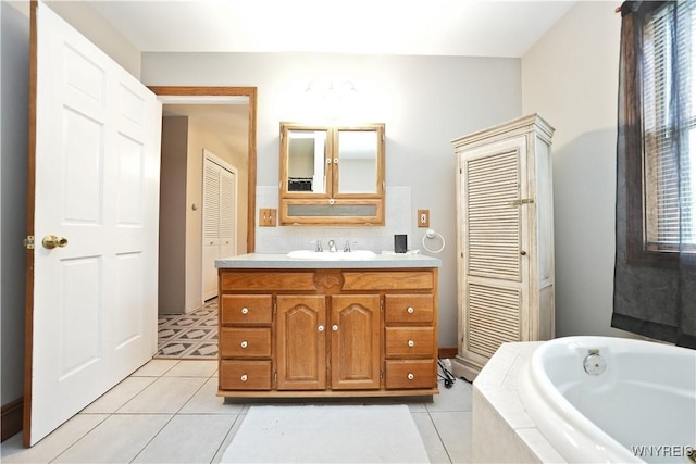 12261 Transit Line Rd, Concord, NY 14141 - full bath with a bath, vanity, a closet, and tile patterned flooring