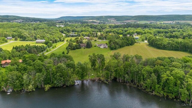 5479 Lake Rd, Tully, NY 13159 - bird's eye view of a nearby body of water and a heavily wooded area