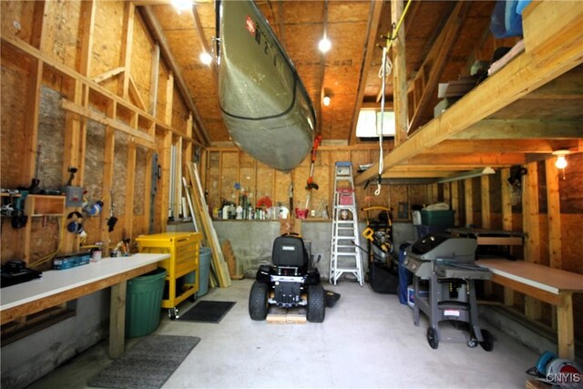 6234 Reservoir Rd, Lebanon, NY 13346 - garage featuring a workshop area