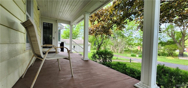 7029 Akron Rd, Lockport Town, NY 14094 - view of wooden porch