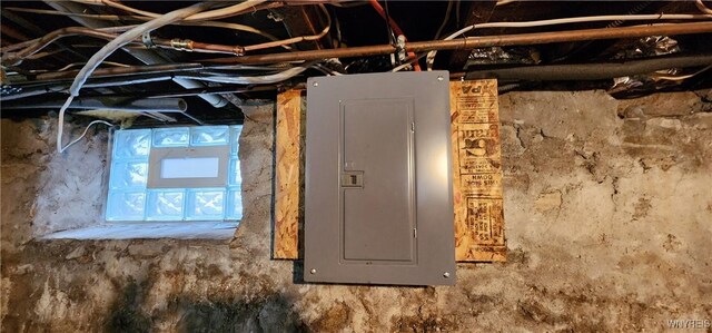7029 Akron Rd, Lockport Town, NY 14094 - utility room with electric panel