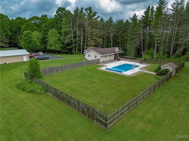 217 Sloperville Rd, Albion, NY 13302 - view of pool featuring a wooded view and a fenced backyard
