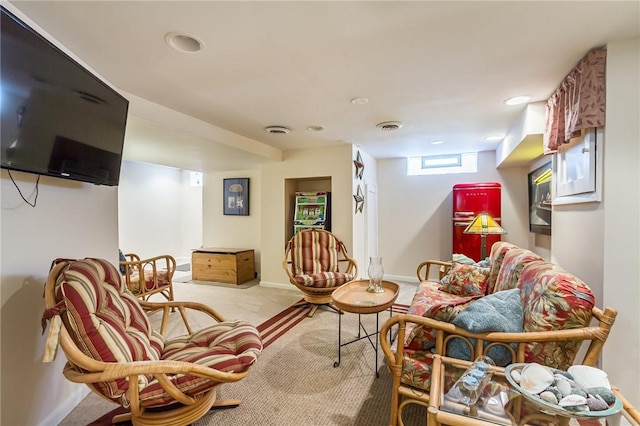 207 Wimbledon Rd, Irondequoit, NY 14617 - carpeted living area featuring recessed lighting