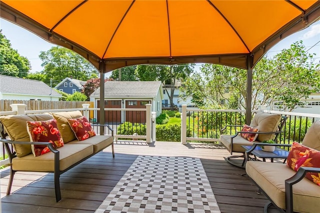 207 Wimbledon Rd, Irondequoit, NY 14617 - deck with a gazebo, an outdoor structure, and an outdoor hangout area