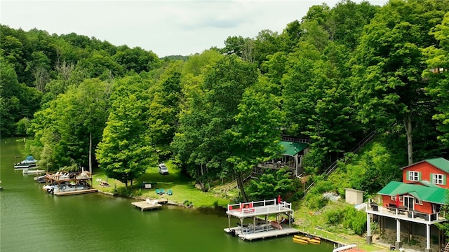 8567 Glen Rd, Rushford, NY 14777 - bird's eye view of a nearby body of water and a heavily wooded area