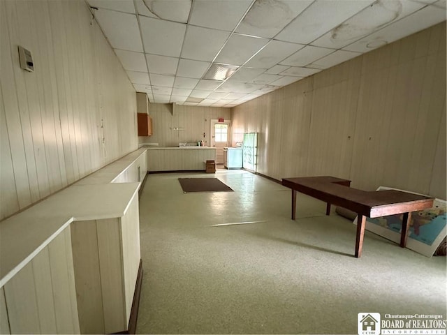 540 W Creek Rd, Owego, NY 13827 - hall with wooden walls and a paneled ceiling