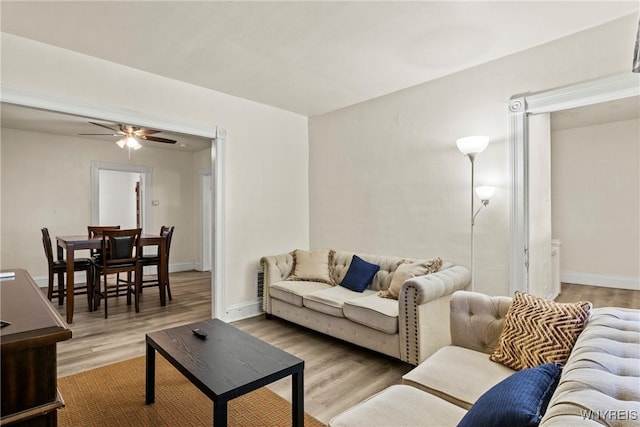 1812 18th St, Niagara Falls, NY 14305 - living area featuring wood finished floors and ceiling fan