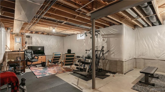 127 Boxelder Ln, Amherst, NY 14228 - workout area featuring electric panel and healthy amount of natural light