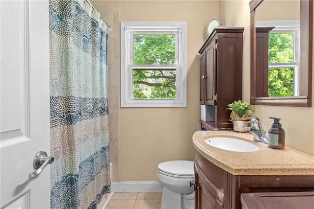 1617 Five Mile Line Rd, Penfield, NY 14526 - full bathroom featuring tile patterned floors, plenty of natural light, vanity, and curtained shower