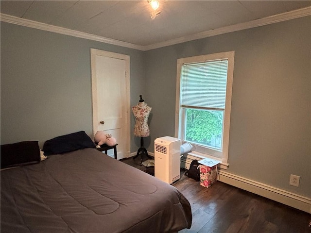 15 Water St, Worcester, NY 12197 - bedroom with wood finished floors, ornamental molding, and a baseboard heating unit